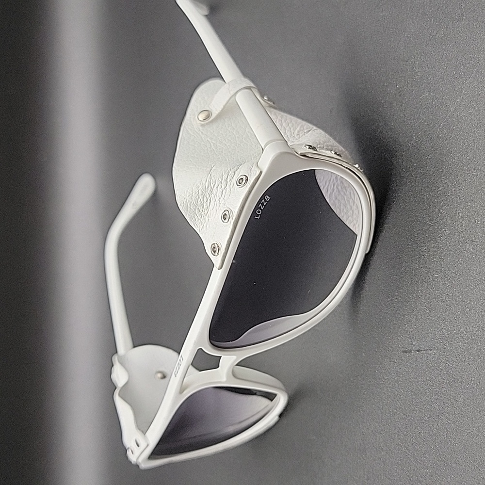 Lozza Zilo Cortina Sunglasses – White Frame Made in Italy Vintage Style Designer